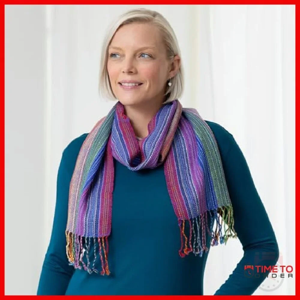 Hand-Loomed Alpaca Scarf 100% Hypoallergenic Soft Wrinkle Resistant Handmade